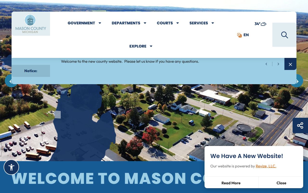 Mason County homepage for Mason County family court records
