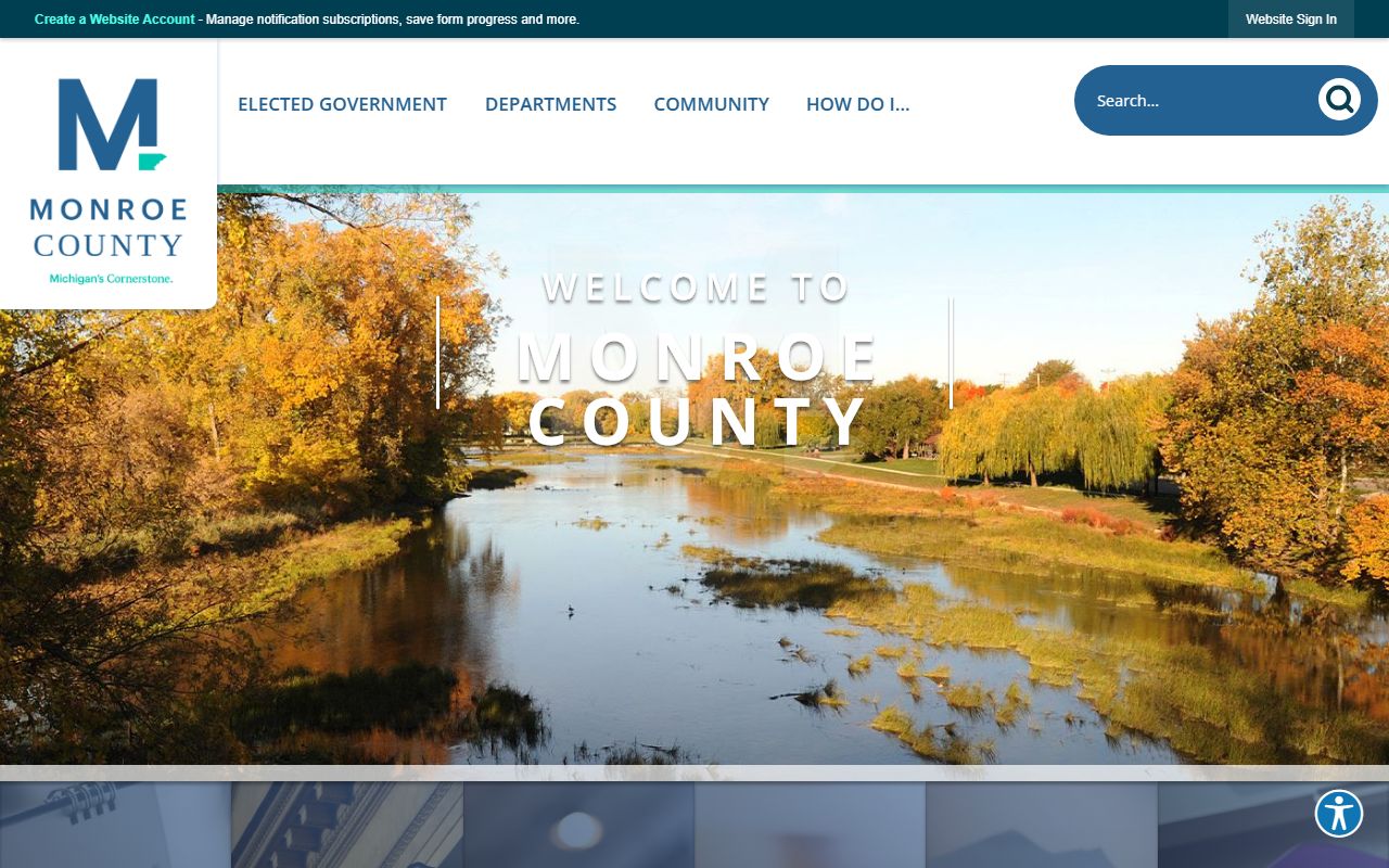 Monroe County homepage for Monroe County family court records