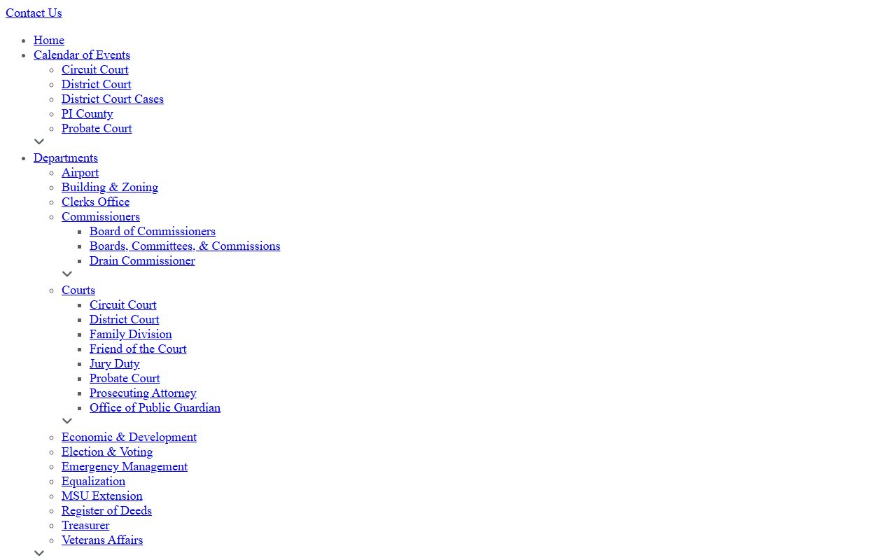 Presque Isle County 53rd Circuit Court page for family court records